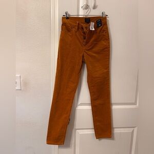 J. Crew golden brandy corduroy pant skinny high waisted button up pants